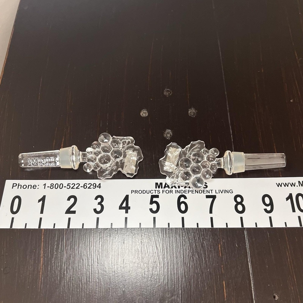 Vintage Marquis Waterford Crystal Grape Wine Bottle Stoppers Set of 2 Barware - Picture 6 of 7